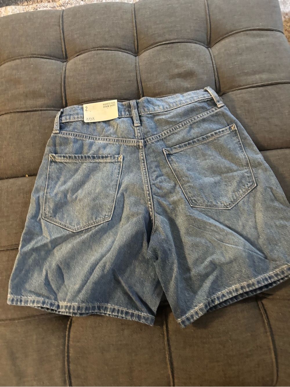 a.n.a Light Blue Pleated Denim Shorts